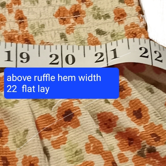 Cato Mini Skirt Shirred Ruffle Orange Floral Womens XL Cottage Flirty New w/ Tag - Picture 12 of 12